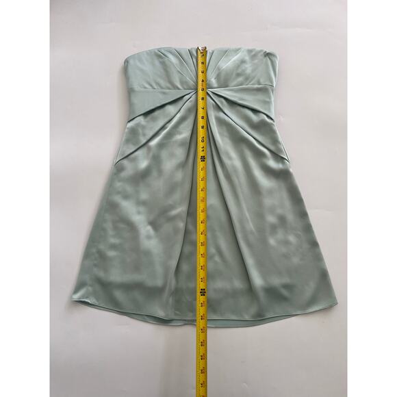 BCBG Pastel Mint Green Strapless Satin Silk Mini Dress Y2K Hoco Formal Cocktail - Picture 5 of 16